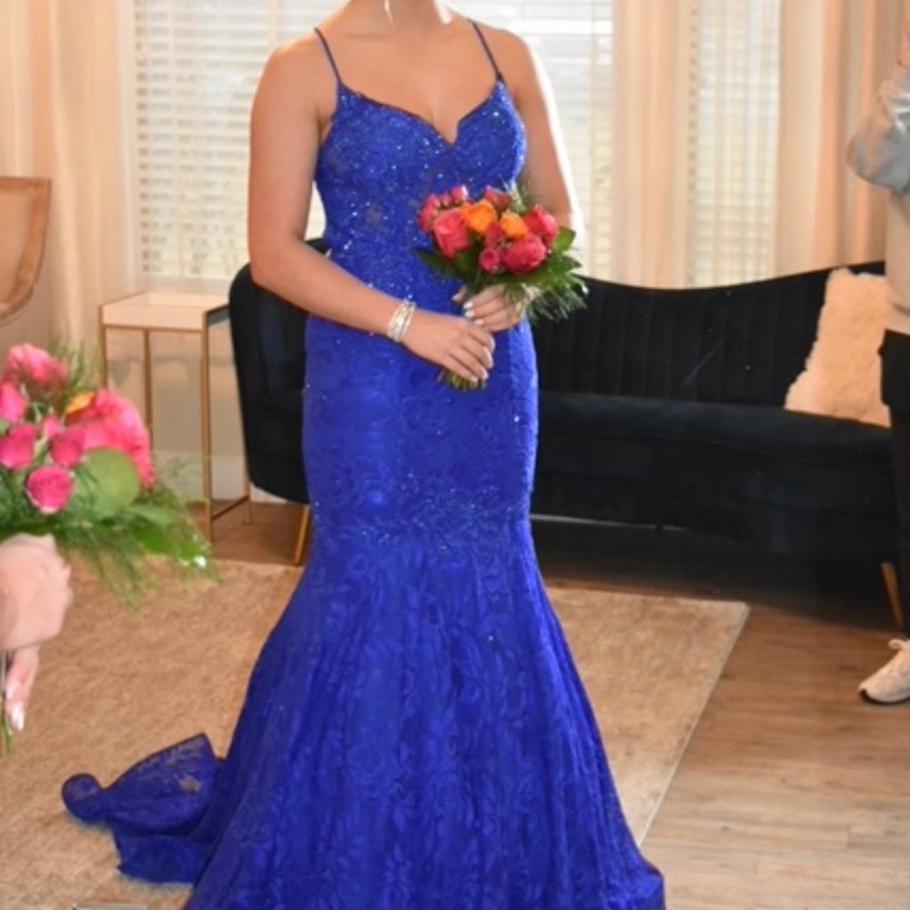 Royal Blue Size 8 Clarisse Design Prom Dress